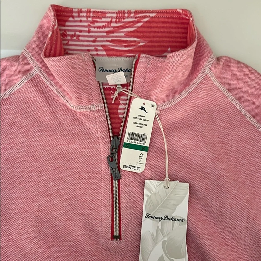 Tommy Bahama Costa Flora Reversible Half Zip - Picture 3 of 7
